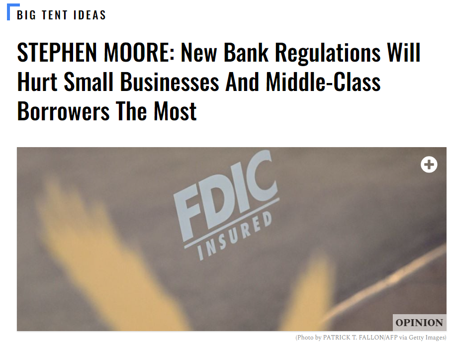 Malpass And Moore: New Bank Regulations Will Hurt Small Businesses And ...